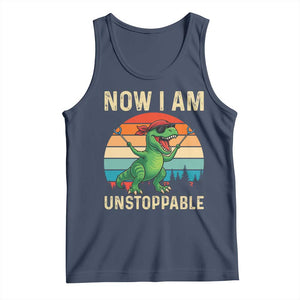 Now I Am Unstoppable Tank Top Funny Mama Saurus Dinosaur TS12 Navy Print Your Wear