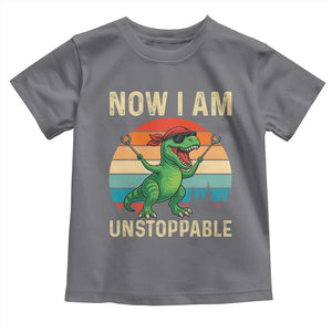 Now I Am Unstoppable Toddler T Shirt Funny Mama Saurus Dinosaur TS12 Charcoal Print Your Wear