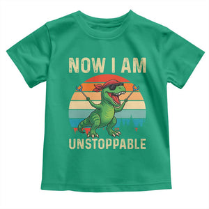 Now I Am Unstoppable Toddler T Shirt Funny Mama Saurus Dinosaur TS12 Irish Green Print Your Wear
