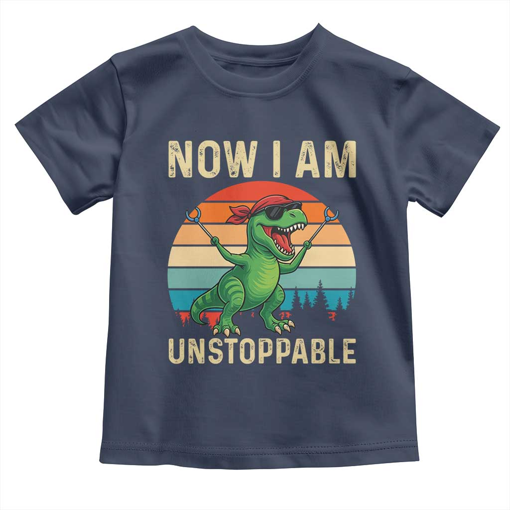Now I Am Unstoppable Toddler T Shirt Funny Mama Saurus Dinosaur TS12 Navy Print Your Wear
