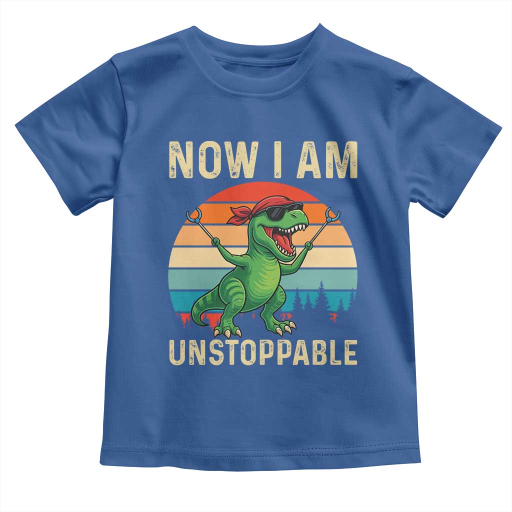Now I Am Unstoppable Toddler T Shirt Funny Mama Saurus Dinosaur TS12 Royal Blue Print Your Wear