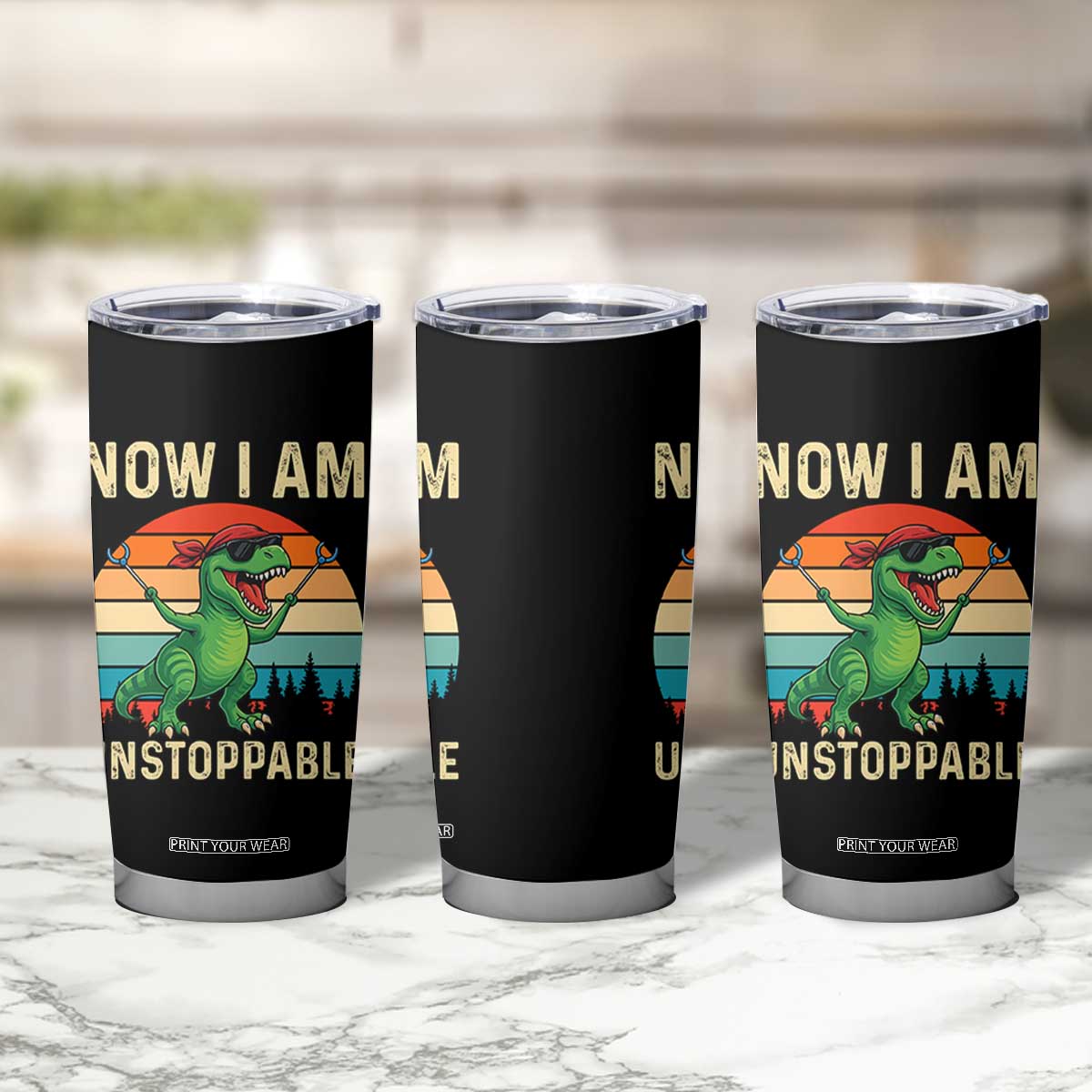 Now I Am Unstoppable Tumbler Cup Funny Mama Saurus Dinosaur TS12 Print Your Wear