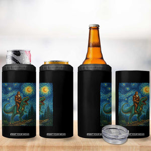 Bigfoot Dinosaur 4 in 1 Can Cooler Tumbler Funny Prehistoric Starry Night Van Gogh TS12 Print Your Wear