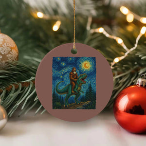 Bigfoot Dinosaur Ceramic Ornament Funny Prehistoric Starry Night Van Gogh TS12 1pc Mocha Print Your Wear