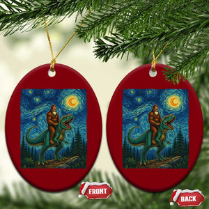 Bigfoot Dinosaur Ceramic Ornament Funny Prehistoric Starry Night Van Gogh TS12 Print Your Wear