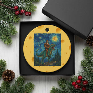 Bigfoot Dinosaur Ceramic Ornament Funny Prehistoric Starry Night Van Gogh TS12 1pc Yellow Cheese Print Your Wear