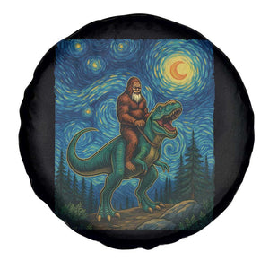 Bigfoot Dinosaur Spare Tire Cover Funny Prehistoric Starry Night Van Gogh TS12 Print Your Wear