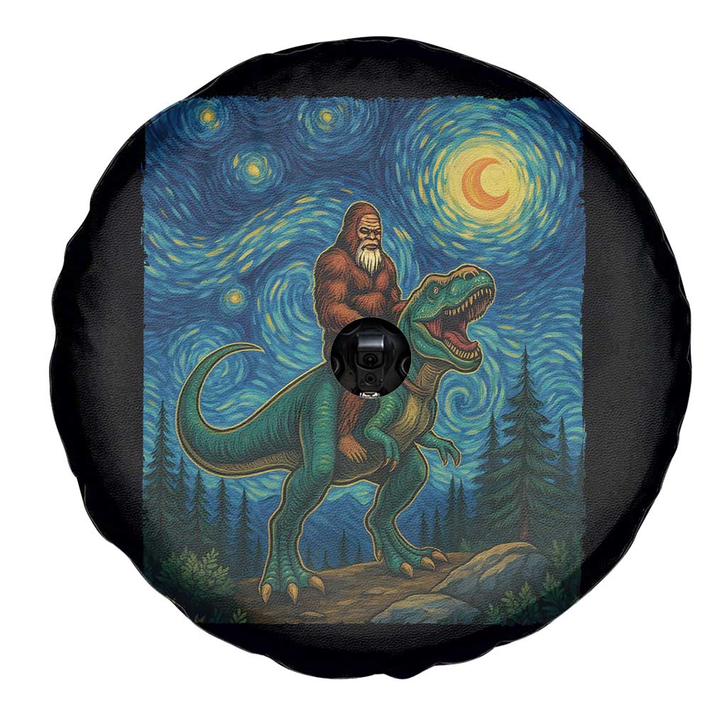 Bigfoot Dinosaur Spare Tire Cover Funny Prehistoric Starry Night Van Gogh TS12 Print Your Wear