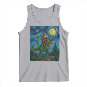 Bigfoot Dinosaur Tank Top Funny Prehistoric Starry Night Van Gogh TS12 Athletic Heather Print Your Wear