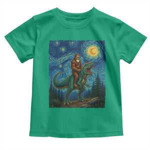 Bigfoot Dinosaur Toddler T Shirt Funny Prehistoric Starry Night Van Gogh TS12 Irish Green Print Your Wear