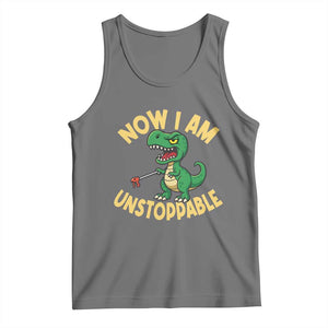 Now I Am Unstoppable Tank Top Funny Dinosaur Lovers TS12 Black Heather Print Your Wear