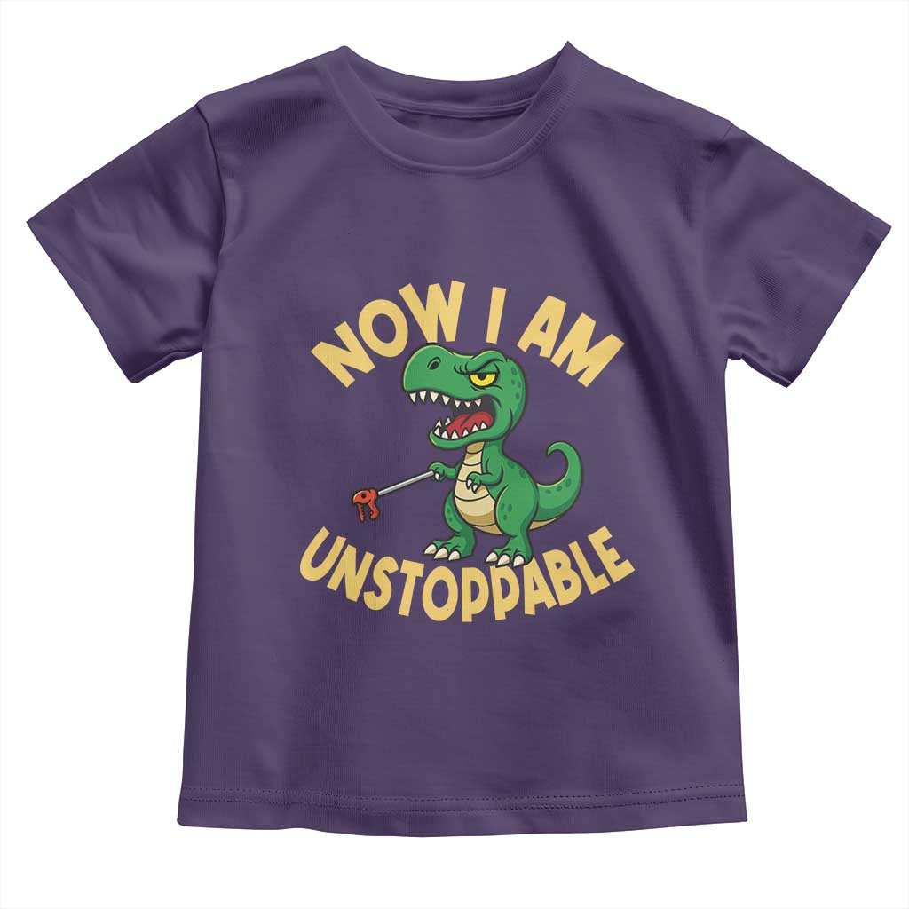 Now I Am Unstoppable Toddler T Shirt Funny Dinosaur Lovers TS12 Purple Print Your Wear