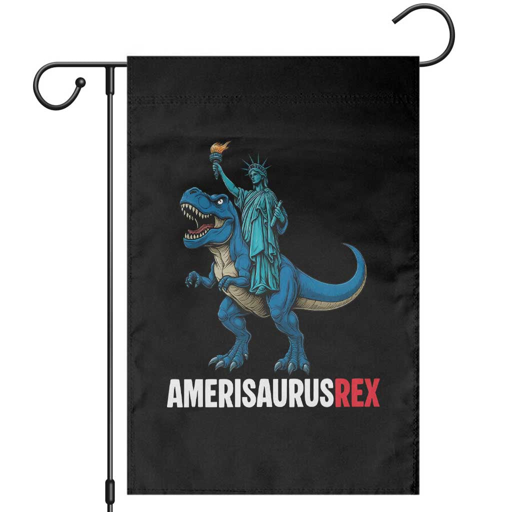 Patriotic Dinosaur Garden Flag Funny Amerisaurus Rex Statue Of Liberty Dino TS12 Black Print Your Wear