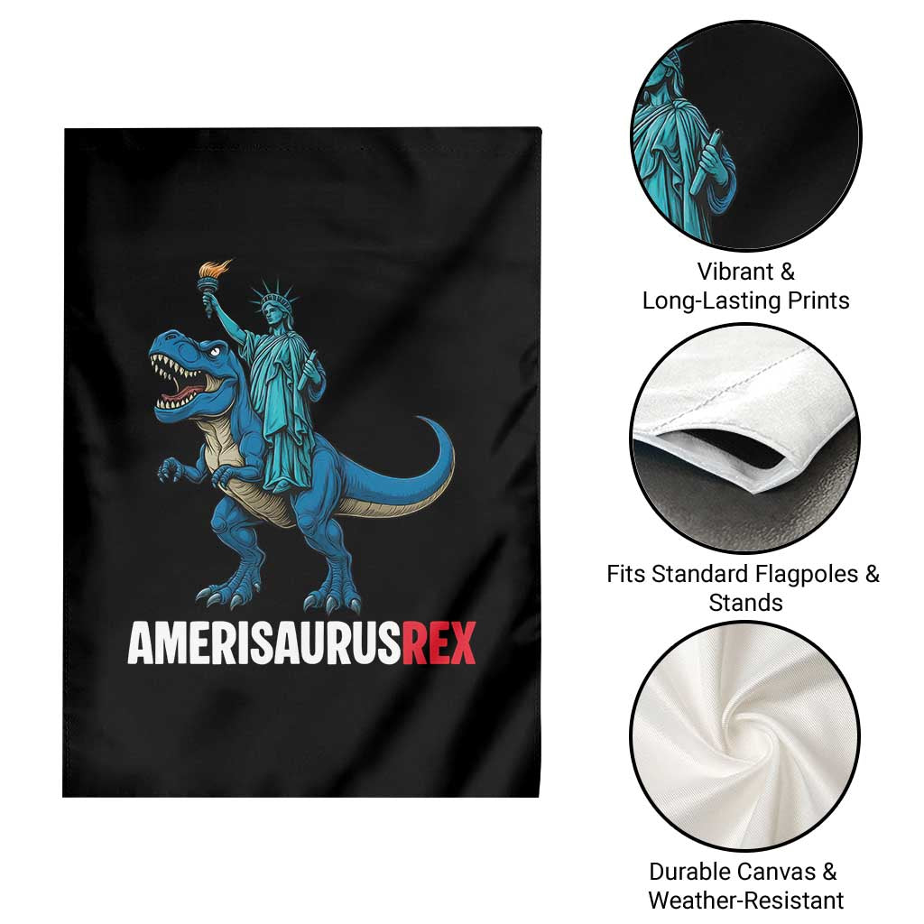 Patriotic Dinosaur Garden Flag Funny Amerisaurus Rex Statue Of Liberty Dino TS12 Print Your Wear