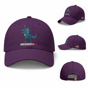 Patriotic Dinosaur Baseball Cap Funny Amerisaurus Rex Statue Of Liberty Dino TS12 Baseball Cap Universal Fit Purple Print Your Wear