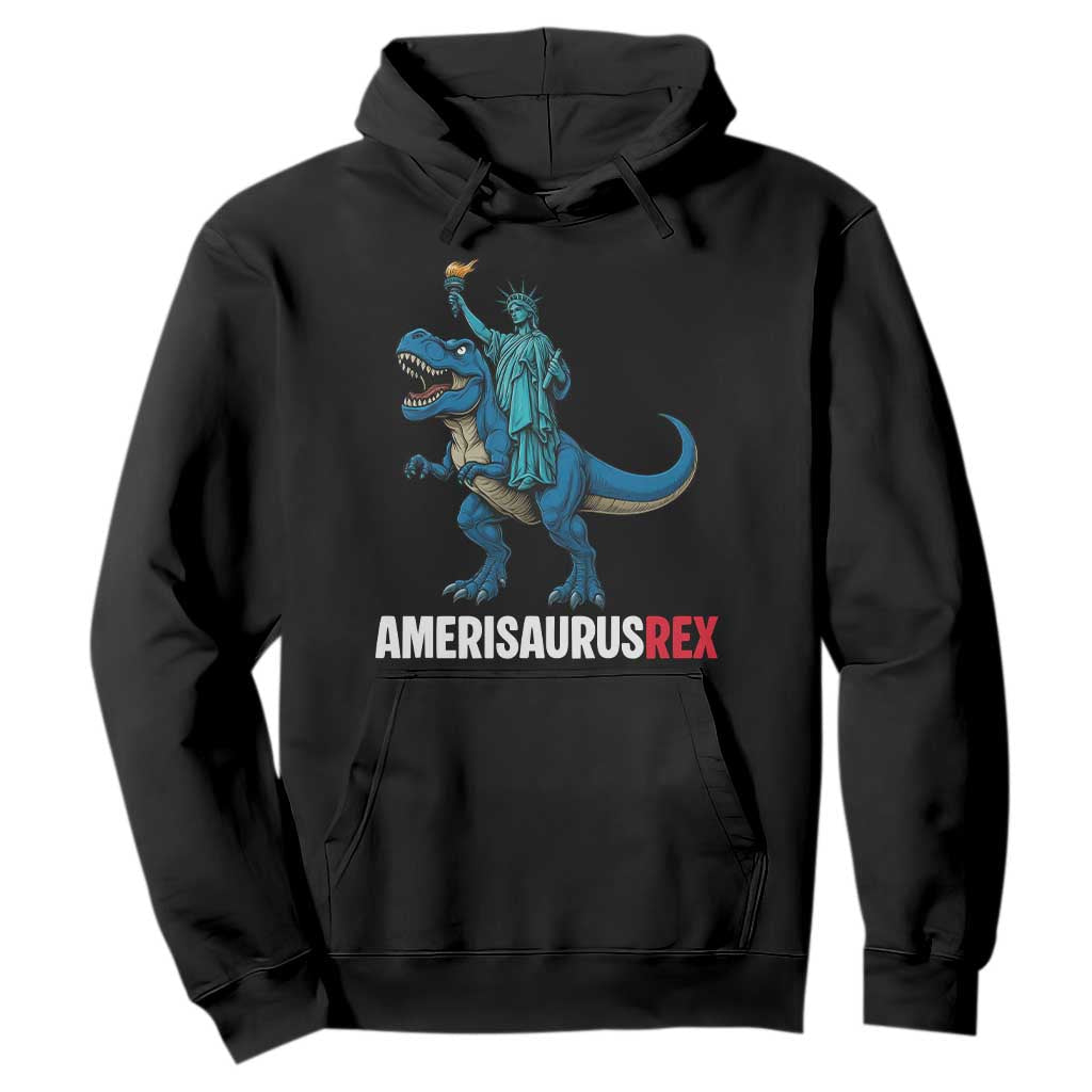 Patriotic Dinosaur Hoodie Funny Amerisaurus Rex Statue Of Liberty Dino TS12 Black Print Your Wear