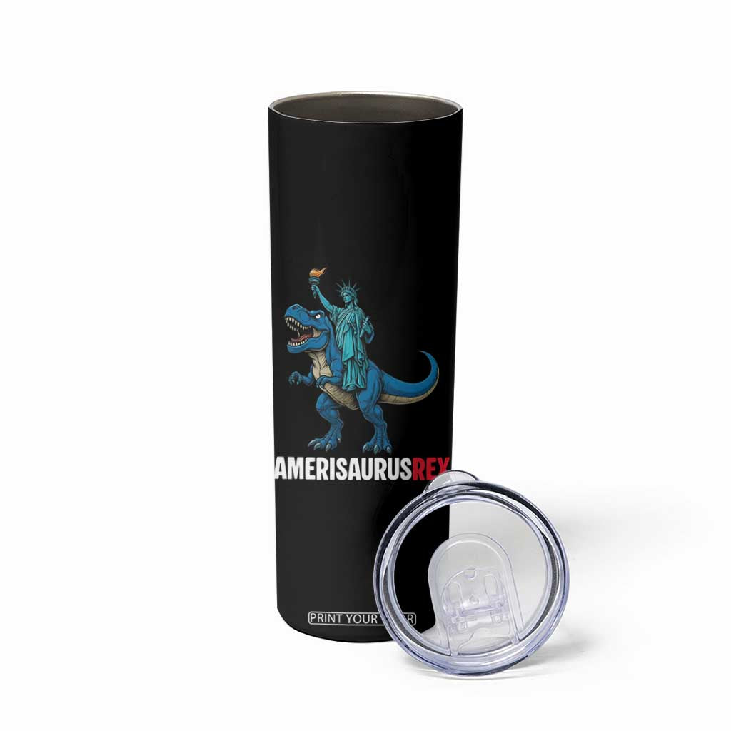 Patriotic Dinosaur Skinny Tumbler Funny Amerisaurus Rex Statue Of Liberty Dino TS12 Print Your Wear