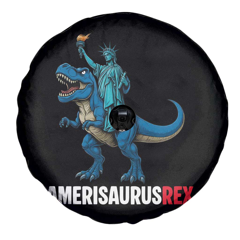 Patriotic Dinosaur Spare Tire Cover Funny Amerisaurus Rex Statue Of Liberty Dino TS12 Print Your Wear