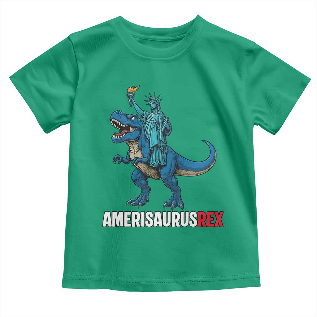 Patriotic Dinosaur Toddler T Shirt Funny Amerisaurus Rex Statue Of Liberty Dino TS12 Irish Green Print Your Wear