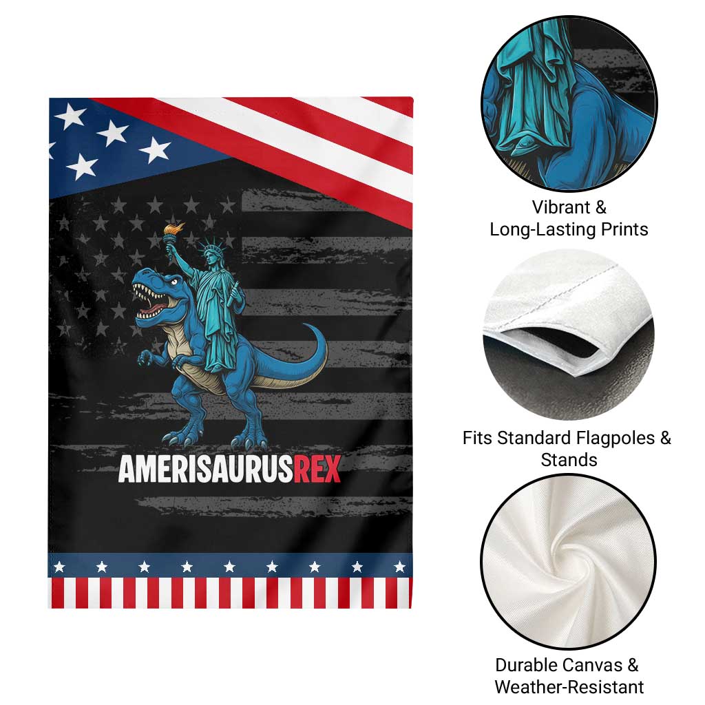 Patriotic Dinosaur Garden Flag Funny Amerisaurus Rex Statue Of Liberty Dino TS12 Print Your Wear