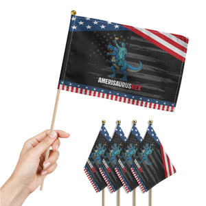 Patriotic Dinosaur Patriotic Handheld Flag Funny Amerisaurus Rex Statue Of Liberty Dino TS12 Print Your Wear
