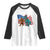 Funny Patriotic Raglan Shirt Bigfoot Walking Dinosaur With USA Flag TS12 White Black Print Your Wear