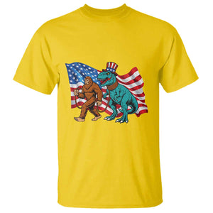 Funny Patriotic T Shirt Bigfoot Walking Dinosaur With USA Flag TS12 Daisy Print Your Wear