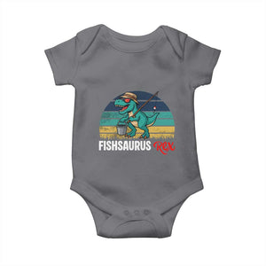 Funny Dinosaur Baby Onesie Fishsaurus Rex Fishing Lover TS12 Charcoal Print Your Wear