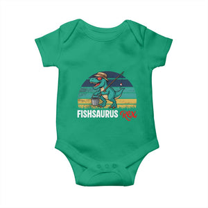Funny Dinosaur Baby Onesie Fishsaurus Rex Fishing Lover TS12 Irish Green Print Your Wear