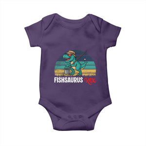 Funny Dinosaur Baby Onesie Fishsaurus Rex Fishing Lover TS12 Purple Print Your Wear