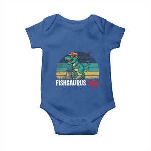 Funny Dinosaur Baby Onesie Fishsaurus Rex Fishing Lover TS12 Royal Blue Print Your Wear