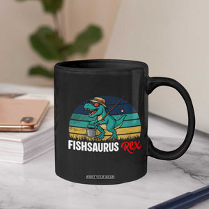 Funny Dinosaur Coffee Mug Fishsaurus Rex Fishing Lover TS12 Print Your Wear