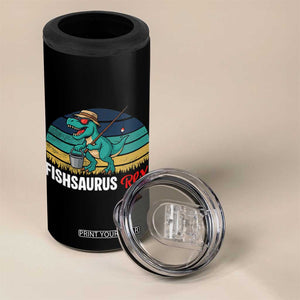 Funny Dinosaur 4 in 1 Can Cooler Tumbler Fishsaurus Rex Fishing Lover TS12 Print Your Wear