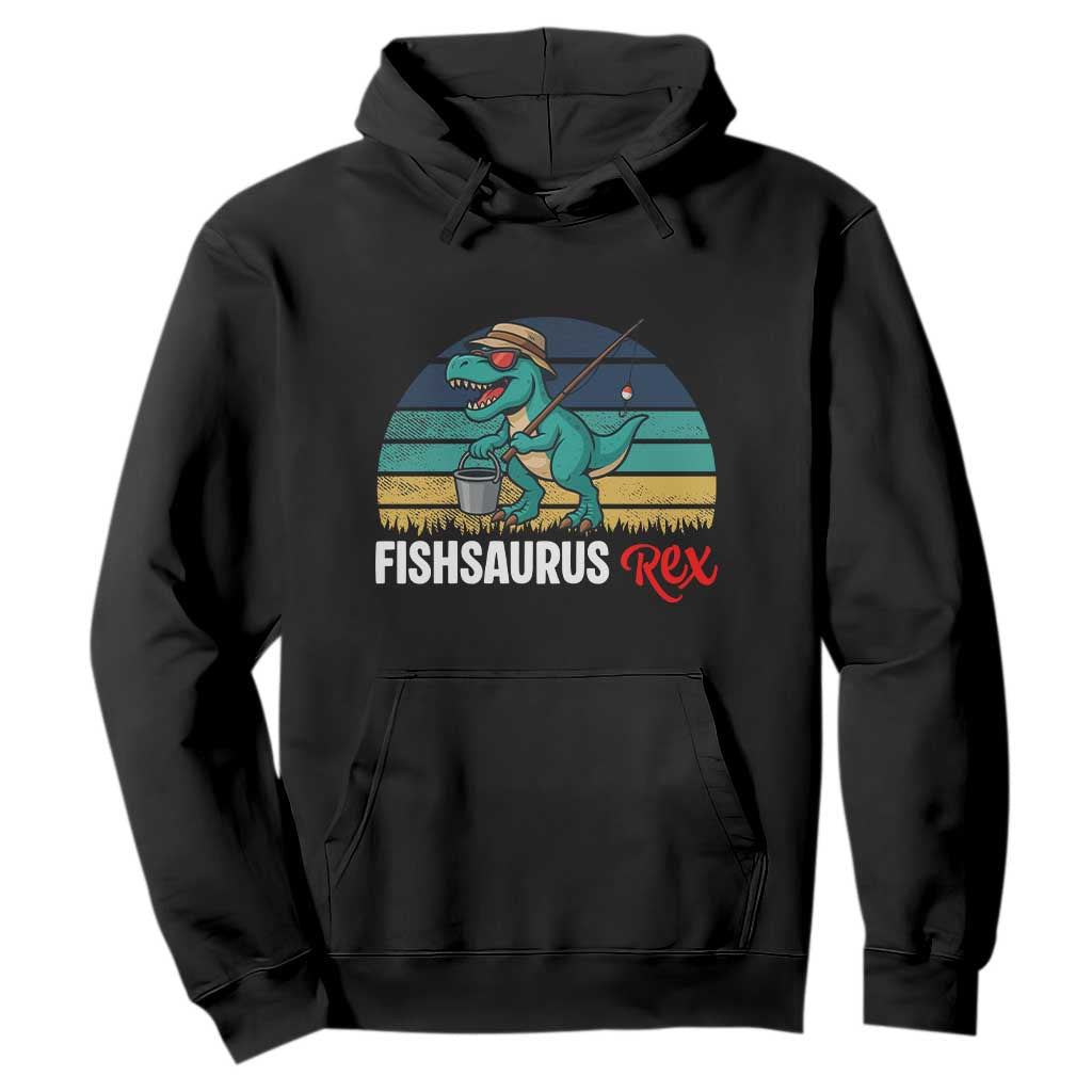 Funny Dinosaur Hoodie Fishsaurus Rex Fishing Lover TS12 Black Print Your Wear