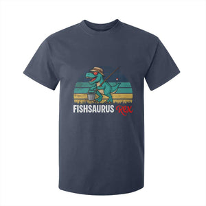 Funny Dinosaur T Shirt For Kid Fishsaurus Rex Fishing Lover TS12 Navy Print Your Wear