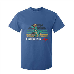 Funny Dinosaur T Shirt For Kid Fishsaurus Rex Fishing Lover TS12 Royal Blue Print Your Wear