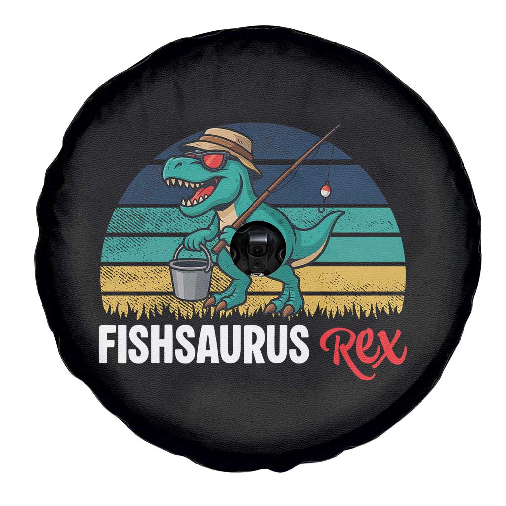 Funny Dinosaur Spare Tire Cover Fishsaurus Rex Fishing Lover TS12 Print Your Wear