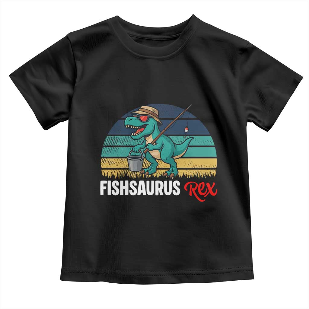 Funny Dinosaur Toddler T Shirt Fishsaurus Rex Fishing Lover TS12 Black Print Your Wear
