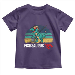 Funny Dinosaur Toddler T Shirt Fishsaurus Rex Fishing Lover TS12 Purple Print Your Wear