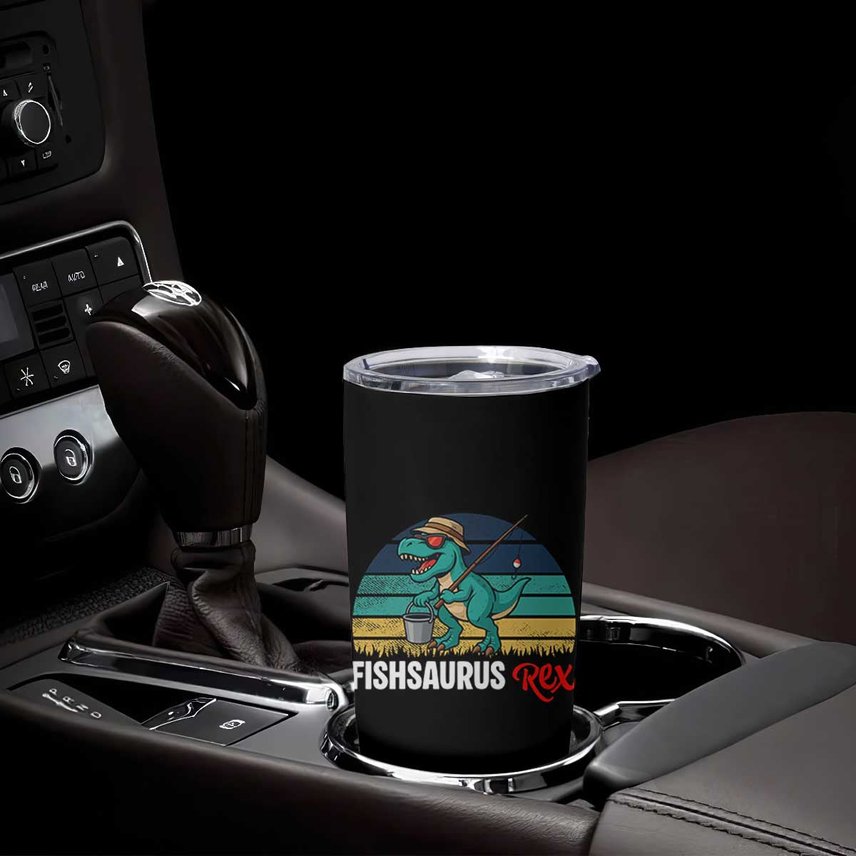 Funny Dinosaur Tumbler Cup Fishsaurus Rex Fishing Lover TS12 Print Your Wear