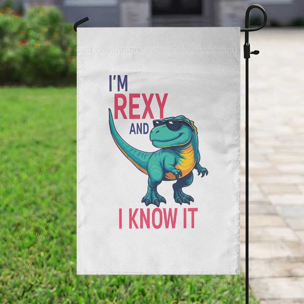 Funny Dinosaur Garden Flag I Am Rexy And I Know It TS12 Print Your Wear