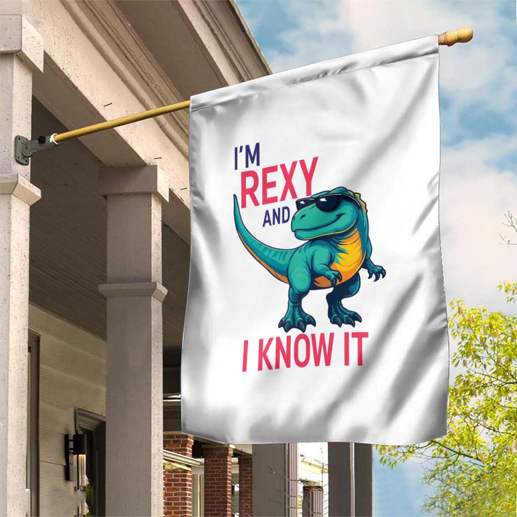 Funny Dinosaur Garden Flag I Am Rexy And I Know It TS12 Print Your Wear