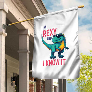 Funny Dinosaur Garden Flag I Am Rexy And I Know It TS12 Print Your Wear