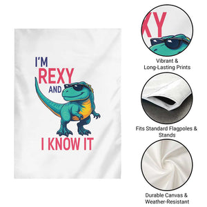 Funny Dinosaur Garden Flag I Am Rexy And I Know It TS12 Print Your Wear