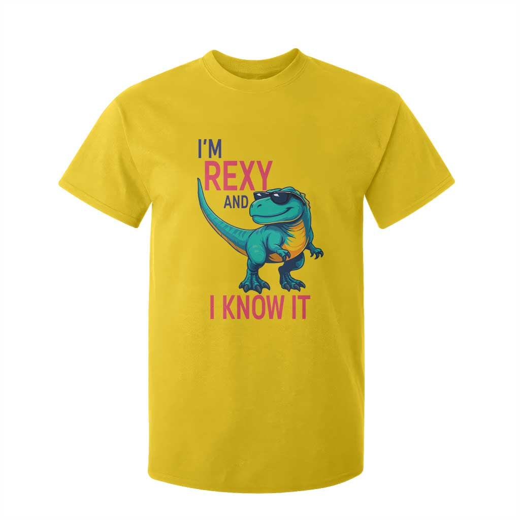 Funny Dinosaur T Shirt For Kid I Am Rexy And I Know It TS12 Daisy Print Your Wear