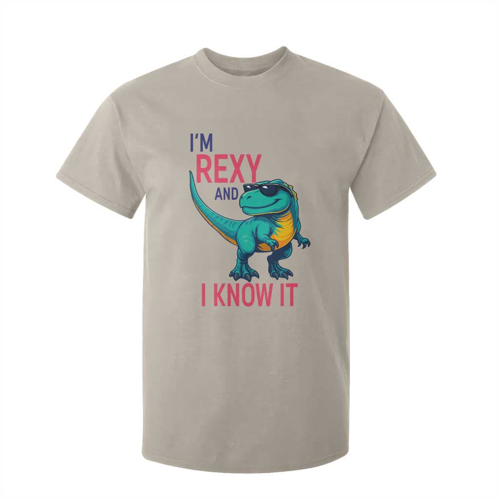 Funny Dinosaur T Shirt For Kid I Am Rexy And I Know It TS12 Sand Print Your Wear