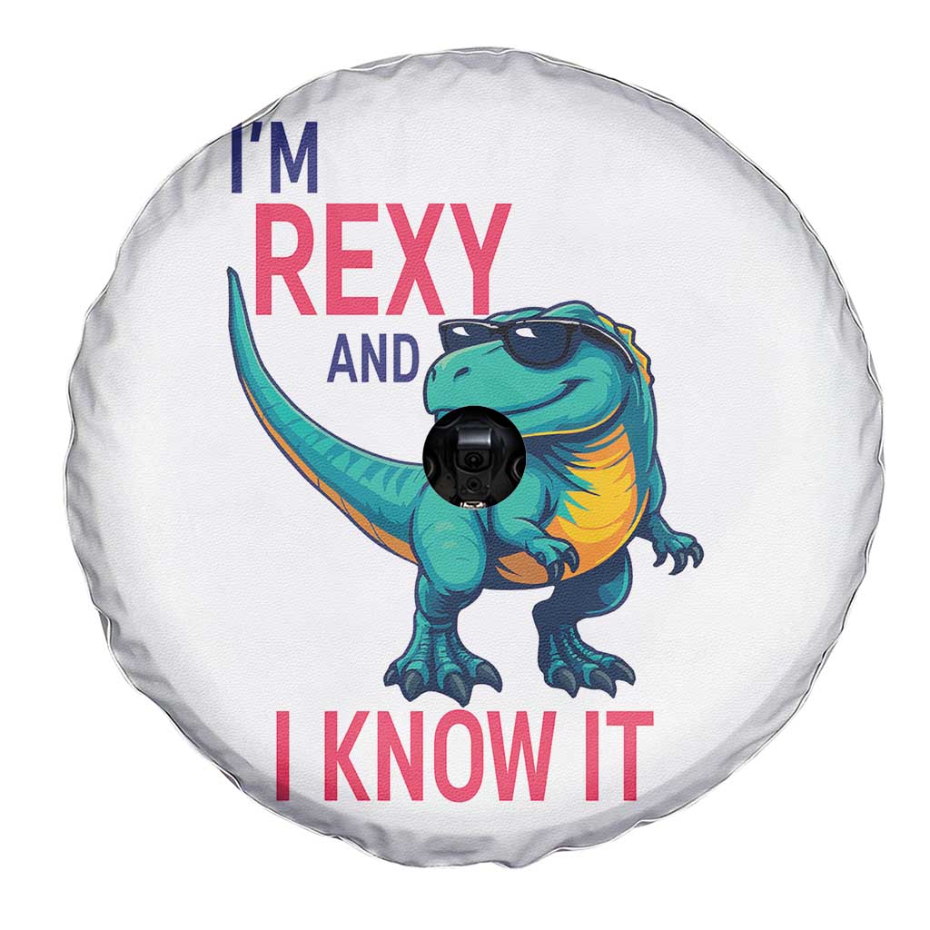 Funny Dinosaur Spare Tire Cover I Am Rexy And I Know It TS12 Print Your Wear
