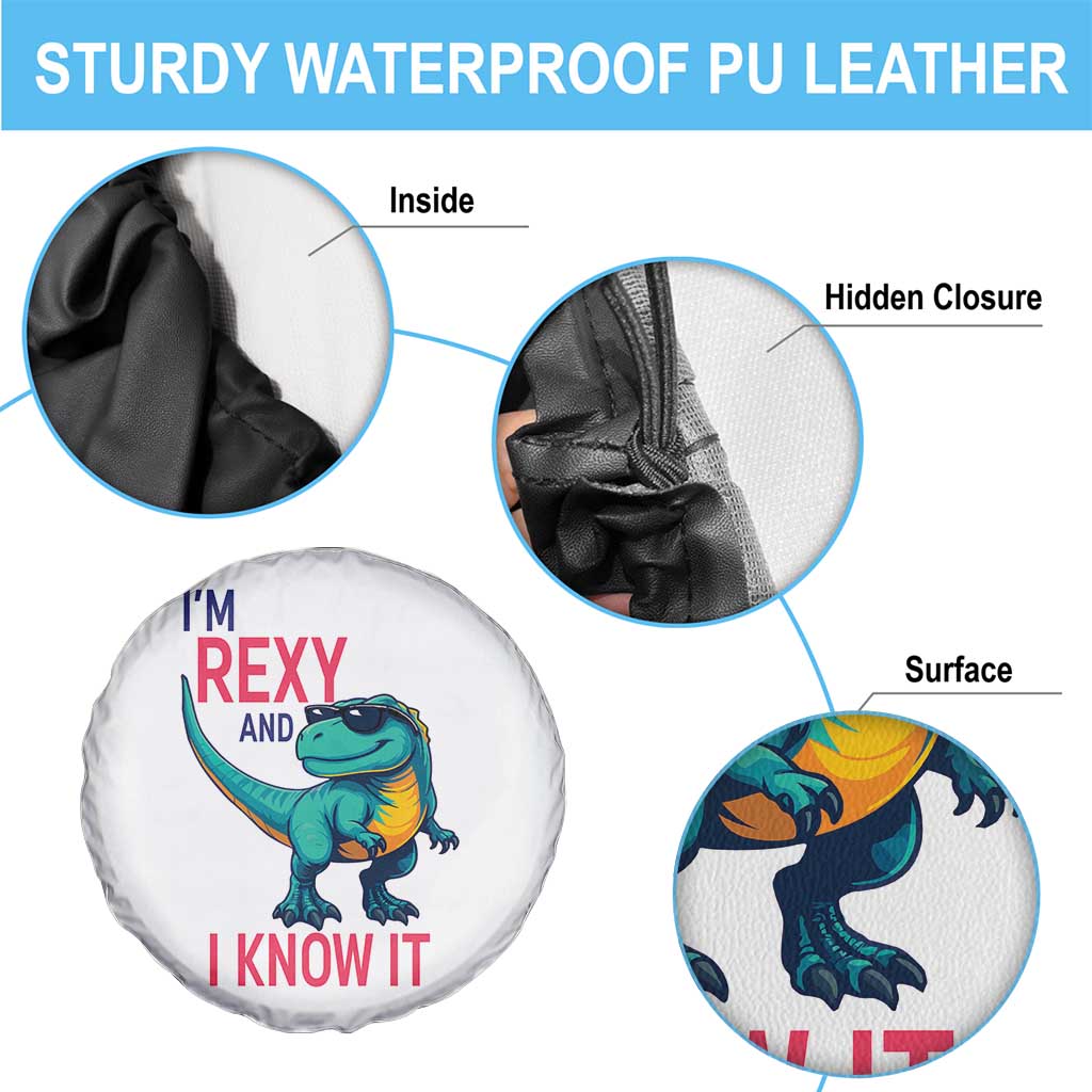 Funny Dinosaur Spare Tire Cover I Am Rexy And I Know It TS12 Print Your Wear