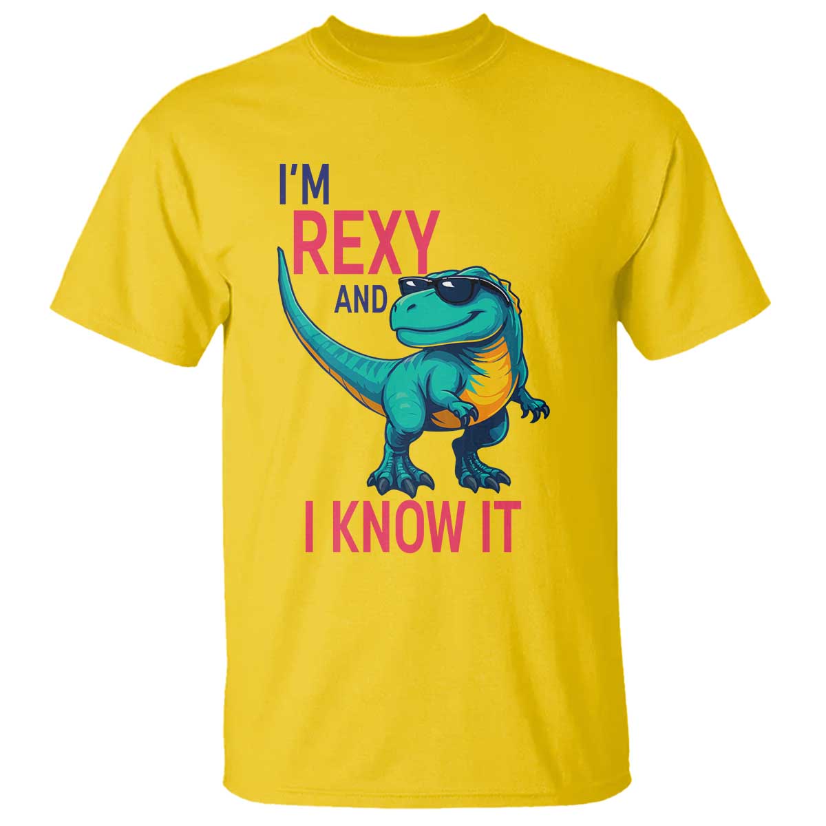 Funny Dinosaur T Shirt I Am Rexy And I Know It TS12 Daisy Print Your Wear