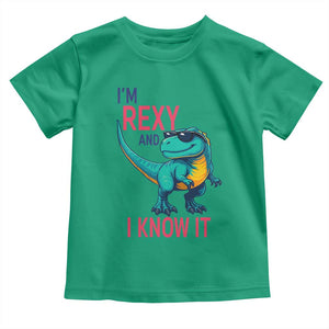 Funny Dinosaur Toddler T Shirt I Am Rexy And I Know It TS12 Irish Green Print Your Wear